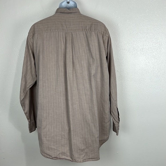 Brooks Brother Button Up Men Large Sport Shirt Brown Long Sleeve Adult Casual - Picture 2 of 11